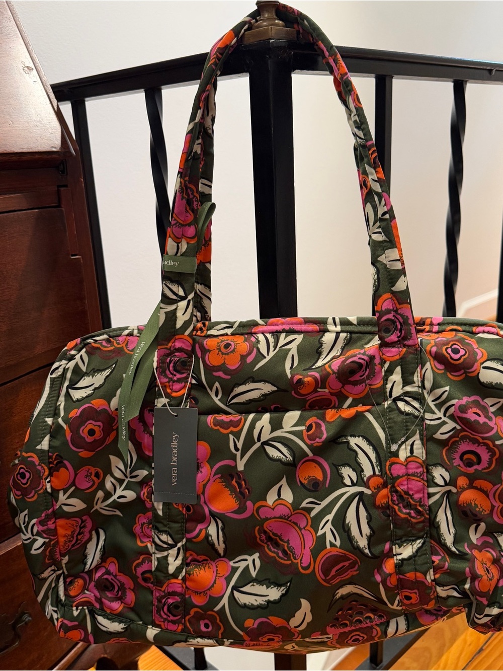 🆕 Vera Bradley Miramar Weekender in Bubbly Flower Green 🌷